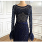 See Through Embellished Long Sleeve dressupaccessories