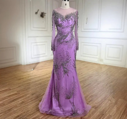 Embellished Lavender Mermaid Dress