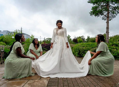 Full beaded upper wedding dress