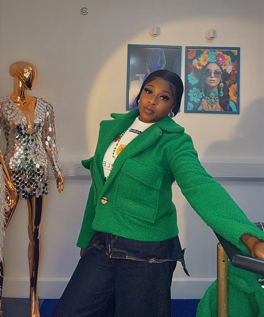 EMERALD LUXE TEDDY BLAZER