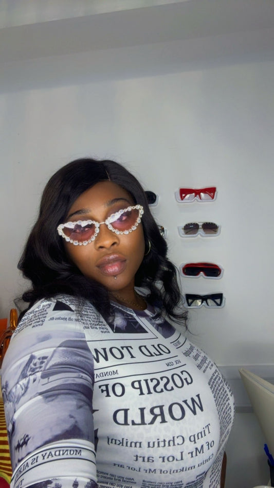 Crystal Cat Eye Sunglasses