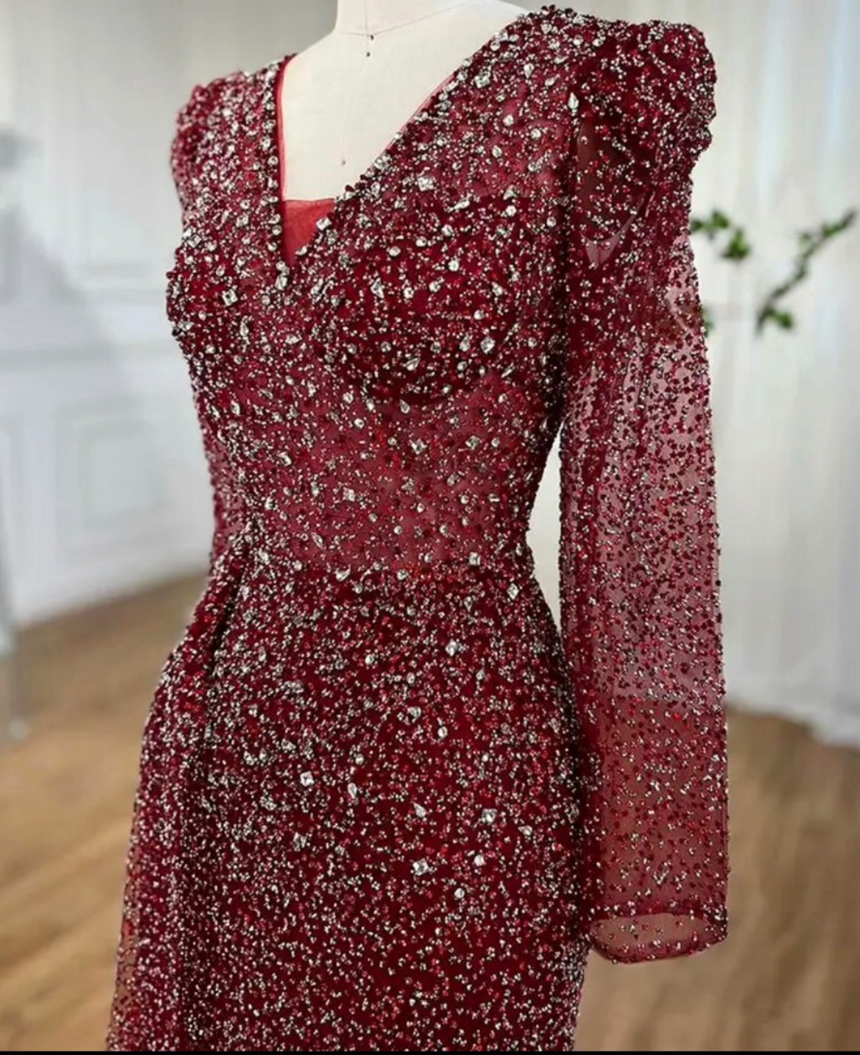 Wine Crystal Diamond Stone Party Dress dressupaccessories