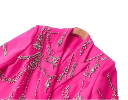 A tailored blazer dress embellished with sparkling rhinestones - dressupaccessories