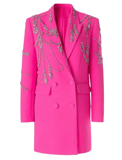 A tailored blazer dress embellished with sparkling rhinestones - dressupaccessories