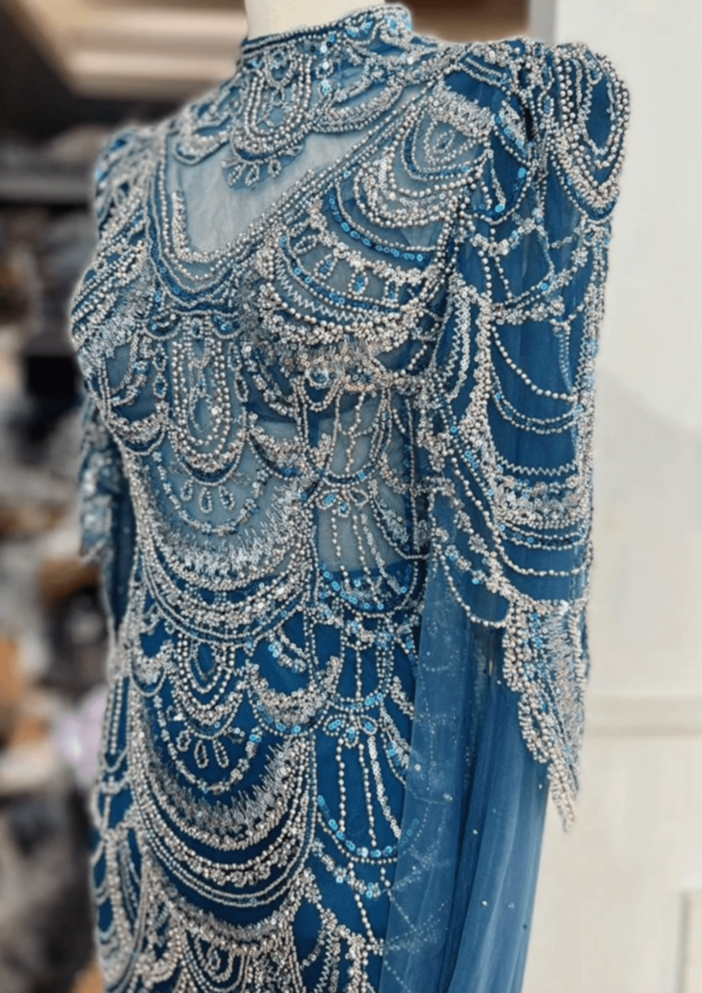 Blue Elegant Embellished Occasional Dress - dressupaccessories
