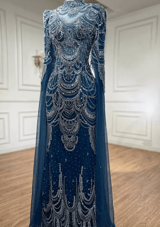 Blue Elegant Embellished Occasional Dress - dressupaccessories