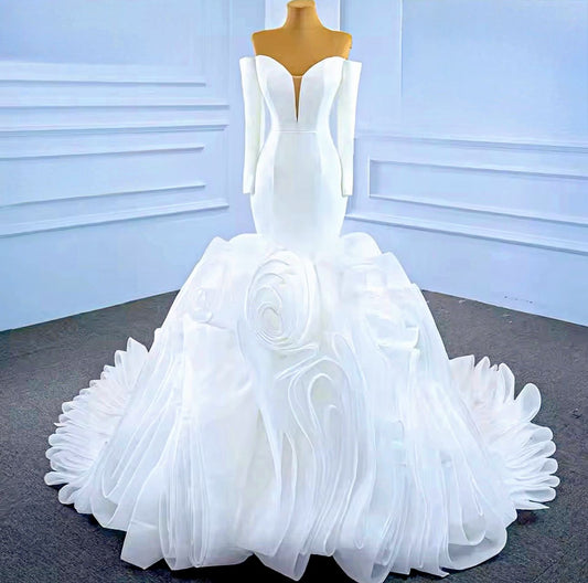 Bridal puffy flower shape - dressupaccessories