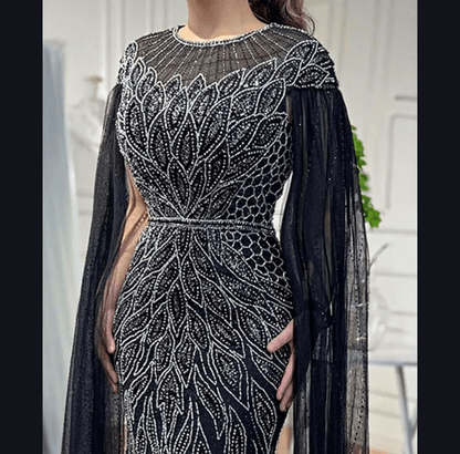 Drop Sleeve Embellished Beaded Dress - dressupaccessoriesDWEQ5