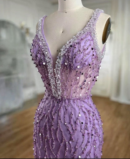 Embellished Front slit Feather Dress - dressupaccessoriesDRESS009