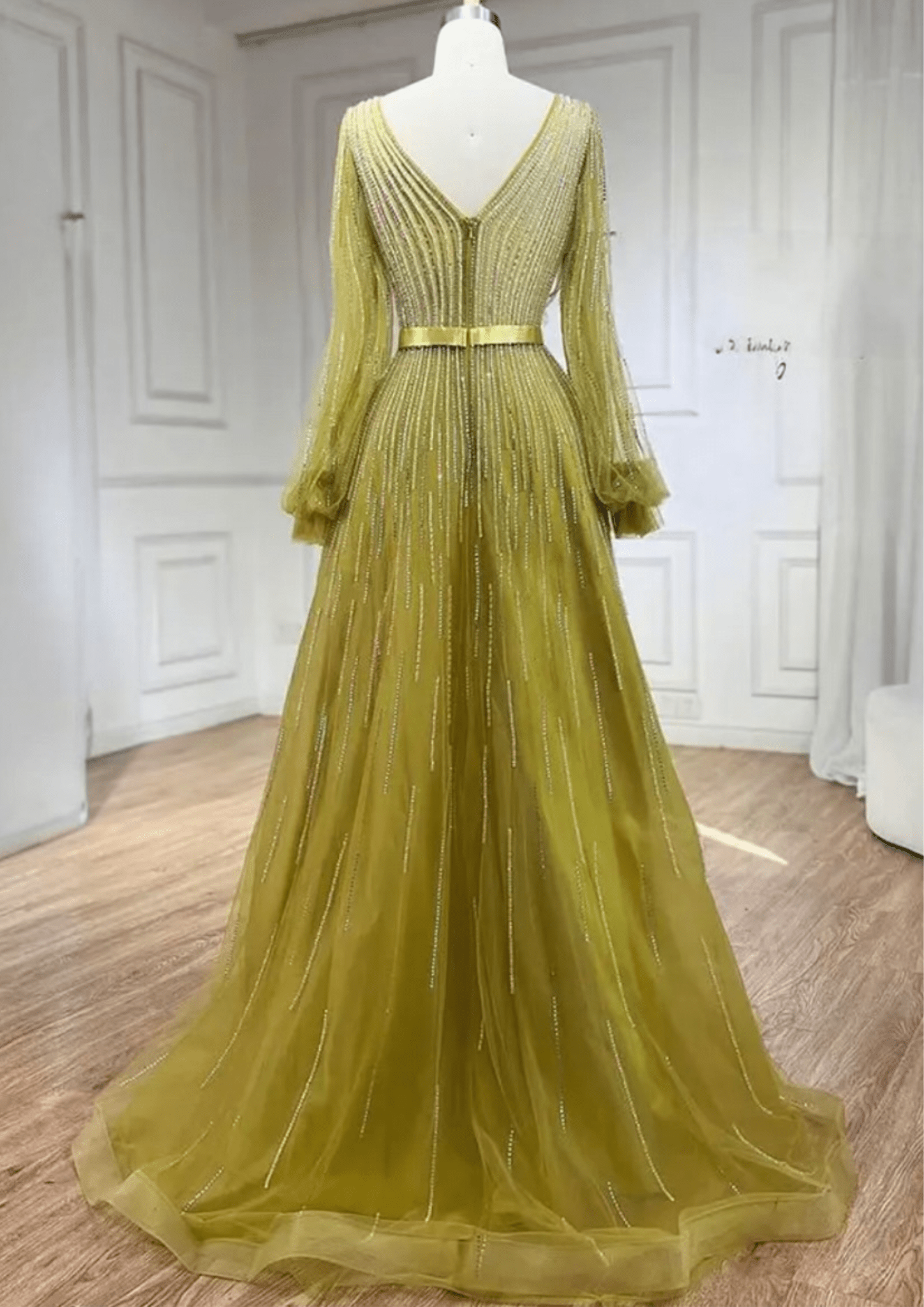 Gold Formal Evening Dress - dressupaccessories