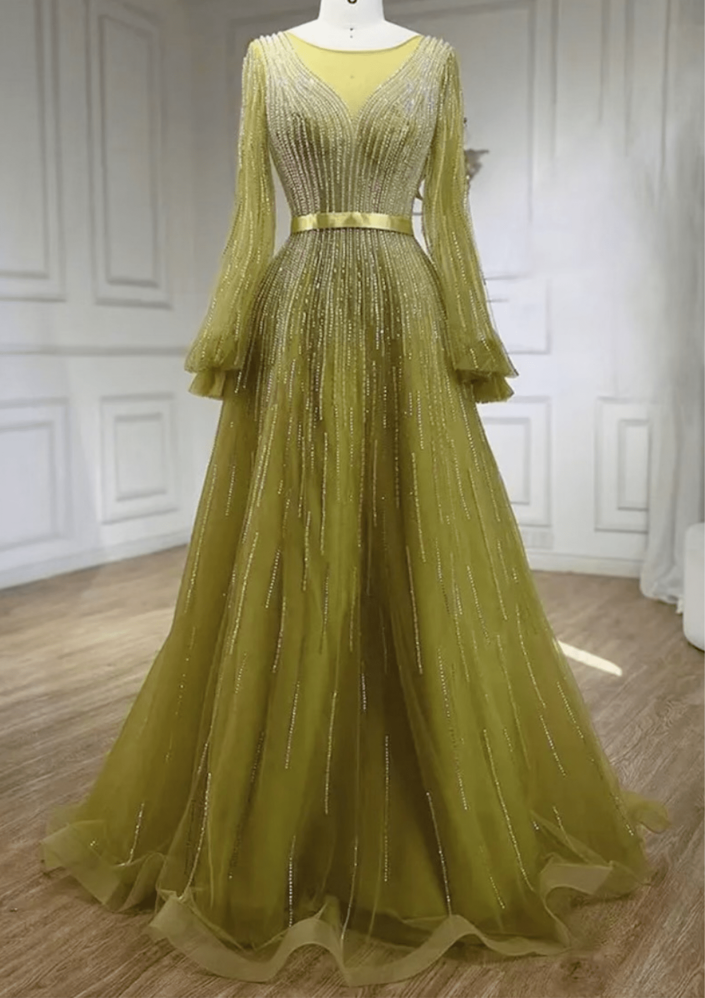 Gold Formal Evening Dress - dressupaccessories