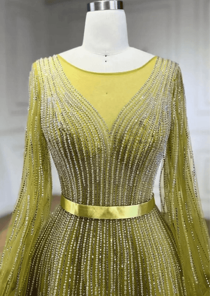 Gold Formal Evening Dress - dressupaccessories