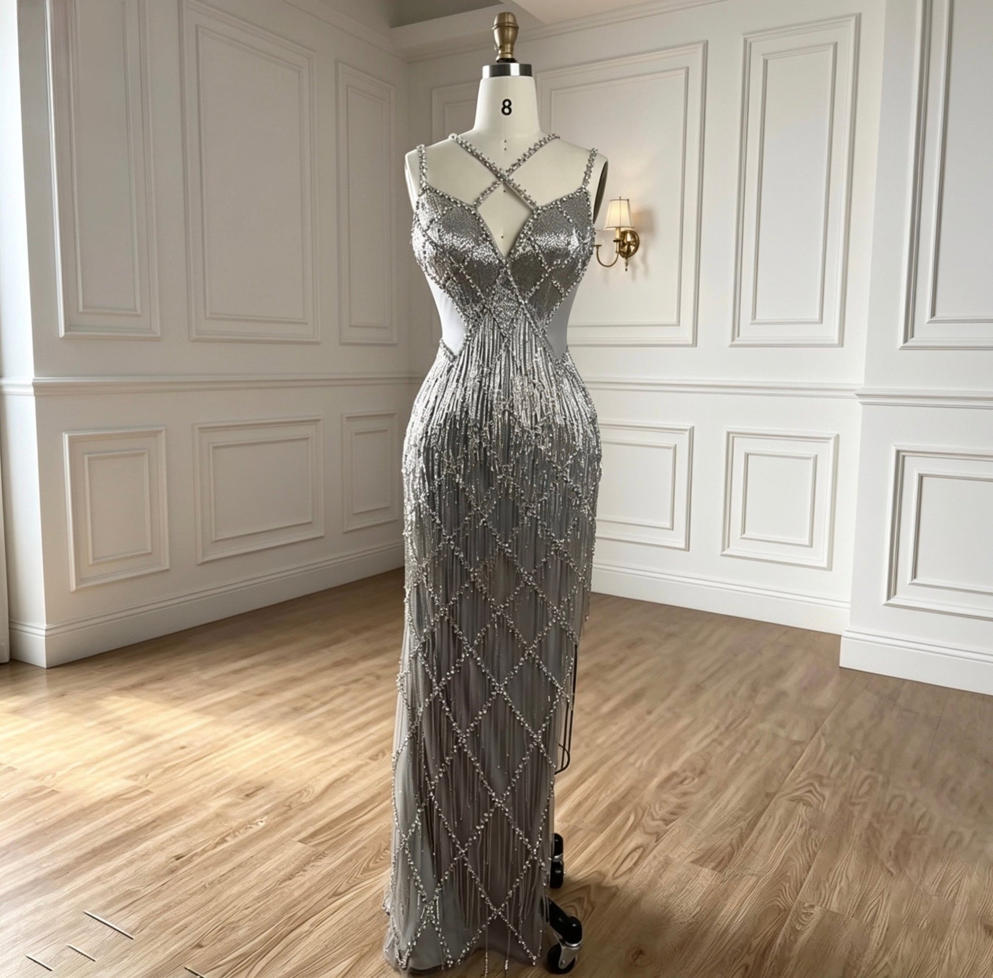 Luxury Beaded Mermaid Evening Gown - dressupaccessories