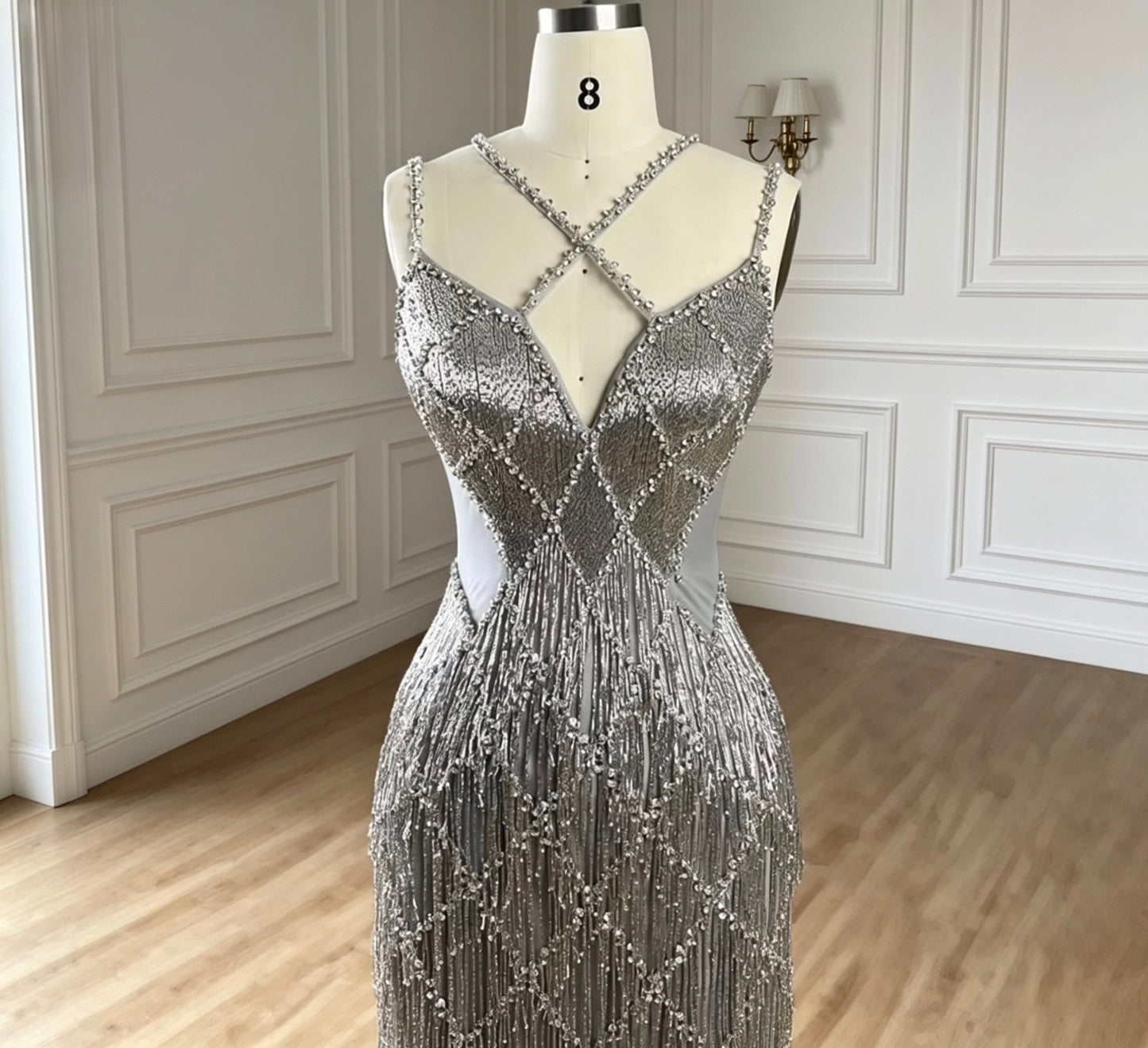 Luxury Beaded Mermaid Evening Gown - dressupaccessories