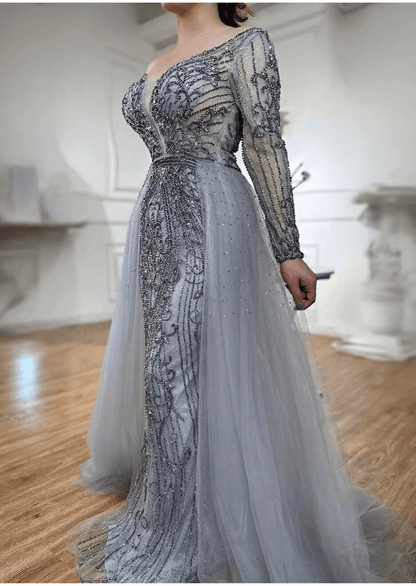 Mermaid Beaded Luxury Evening Dress - dressupaccessories