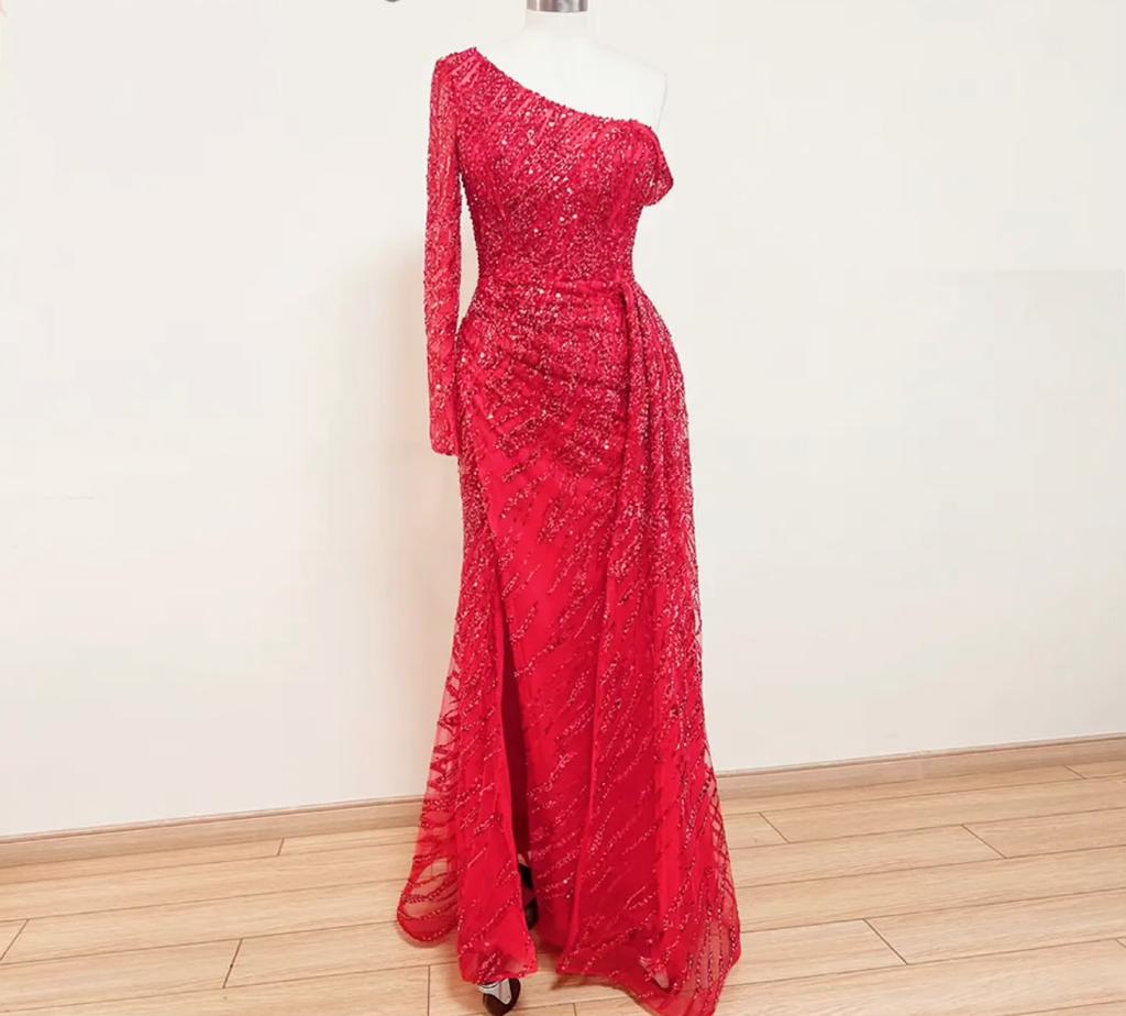 One Shoulder inbuilt bra party dress - dressupaccessoriesP1232S