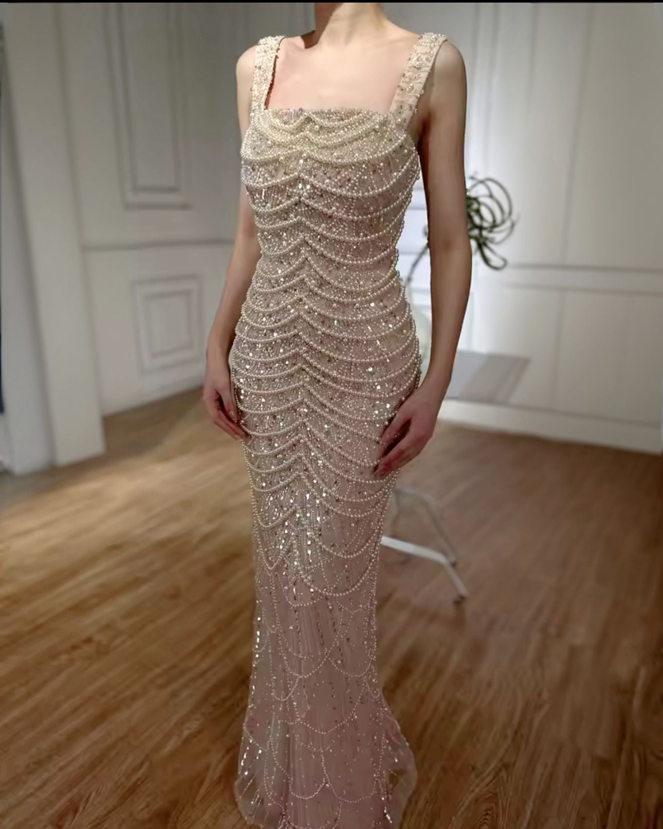 Pearl drop Beaded sleeveless party dress - dressupaccessories