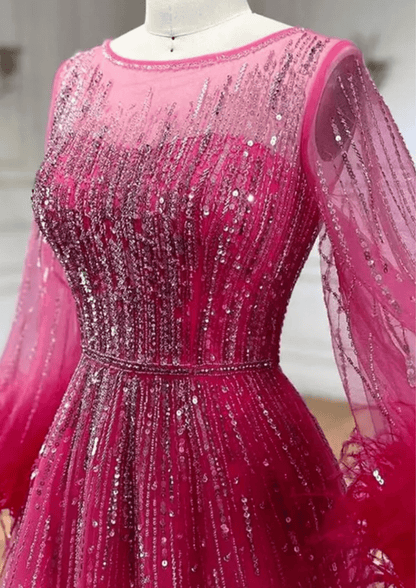 Pink Embellished Evening Dress - dressupaccessories