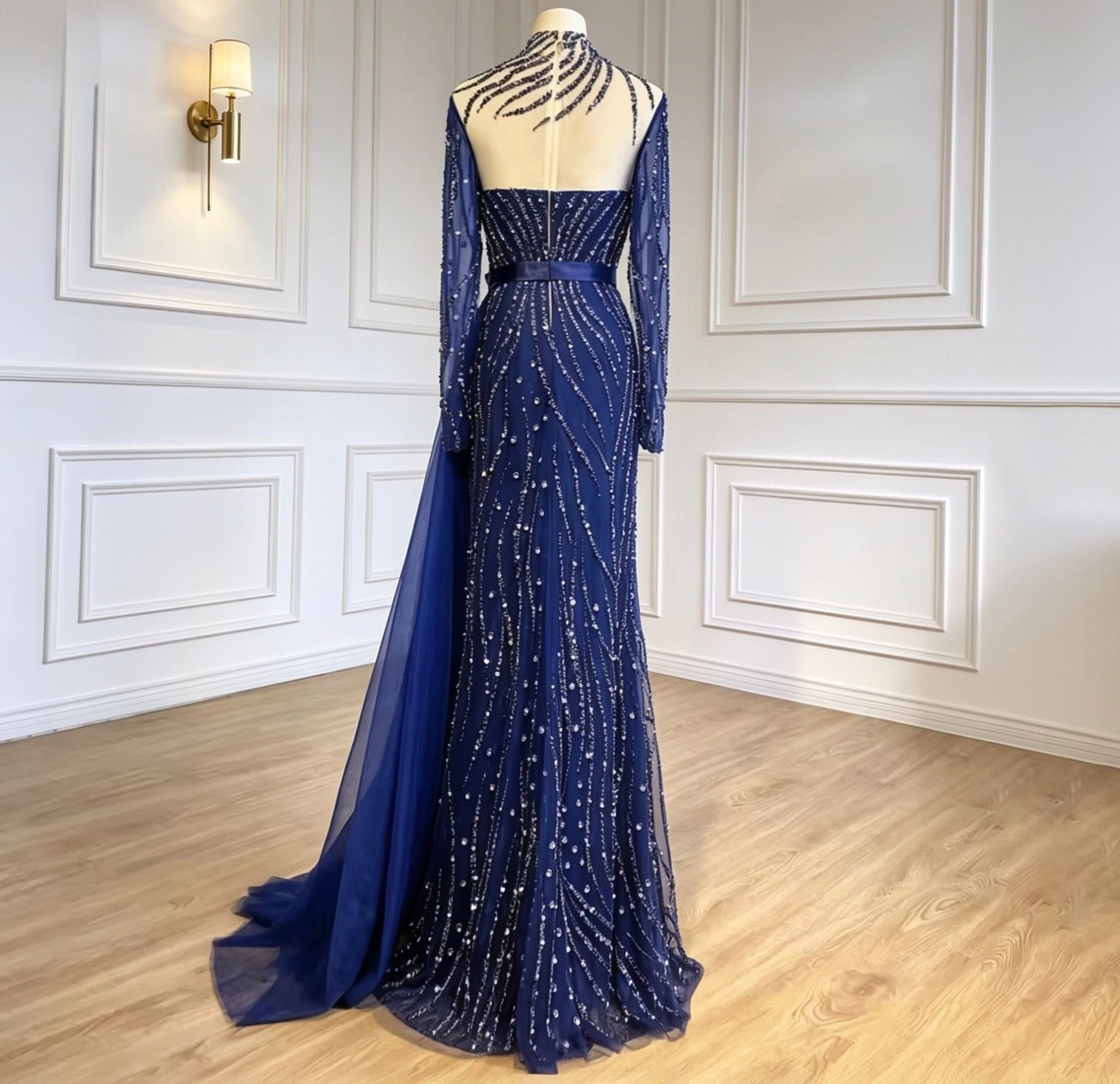 Regal Navy Crystal - Embroidered Dress - dressupaccessories