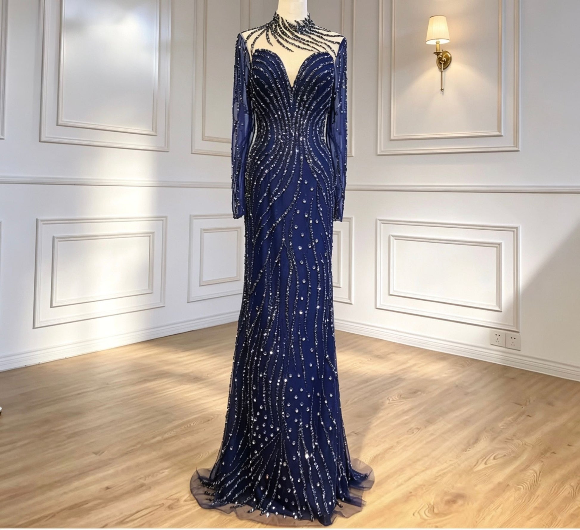 Regal Navy Crystal - Embroidered Dress - dressupaccessories