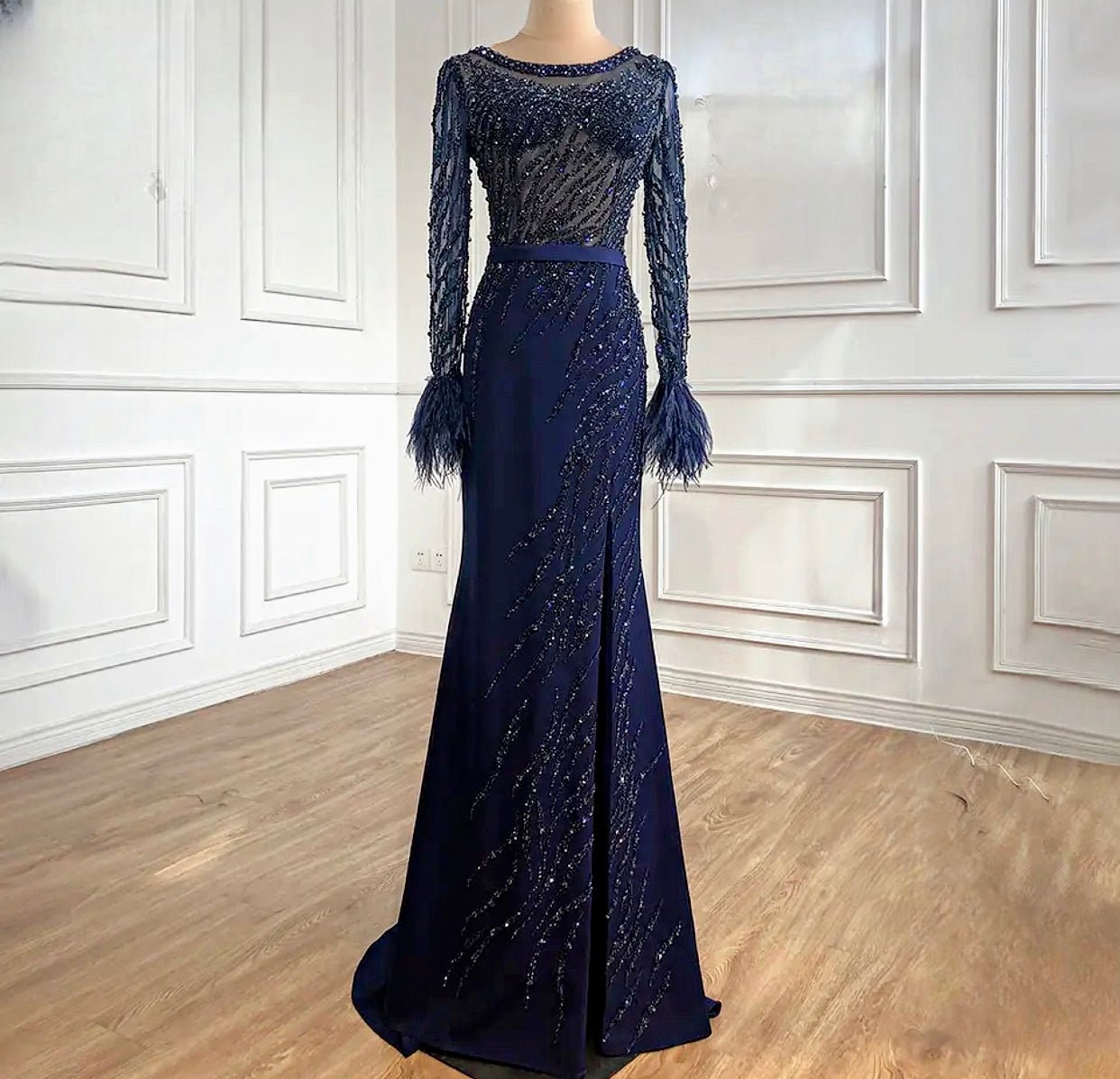 See Through Embellished Long Sleeve - dressupaccessories