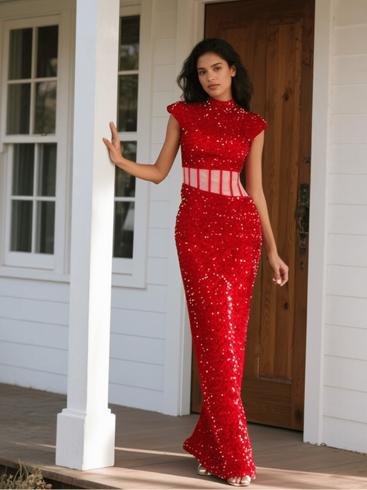 Sequin cocktail dress with a corset design - dressupaccessories