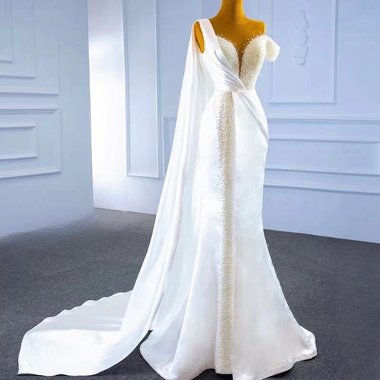 Short sleeve beaded wedding Dress - dressupaccessories