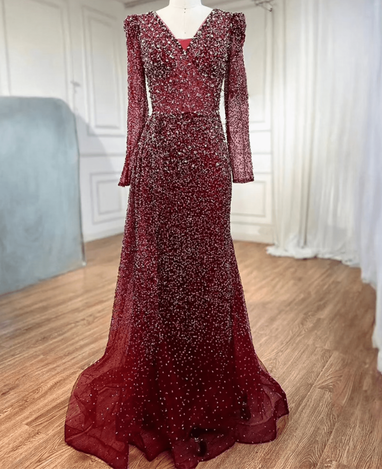 Wine Crystal Diamond Stone Party Dress - dressupaccessories