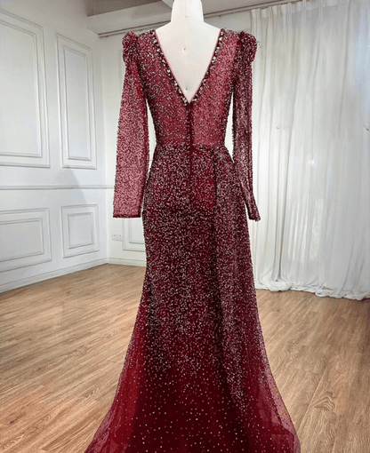 Wine Crystal Diamond Stone Party Dress - dressupaccessories